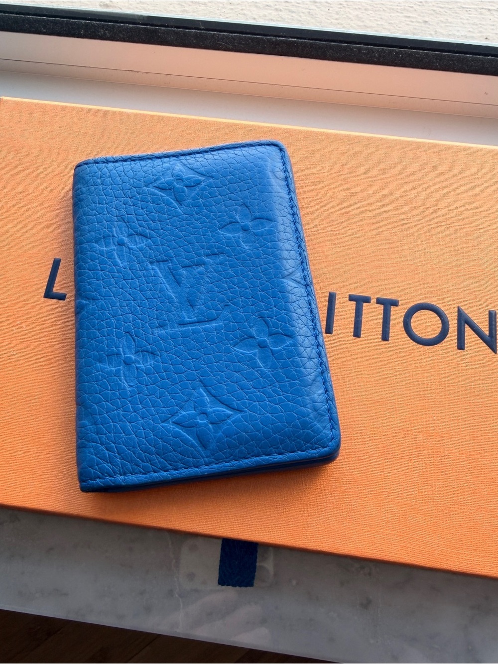 Louis Vuitton Blue Monogram Taurillon Leather Pocket Organizer